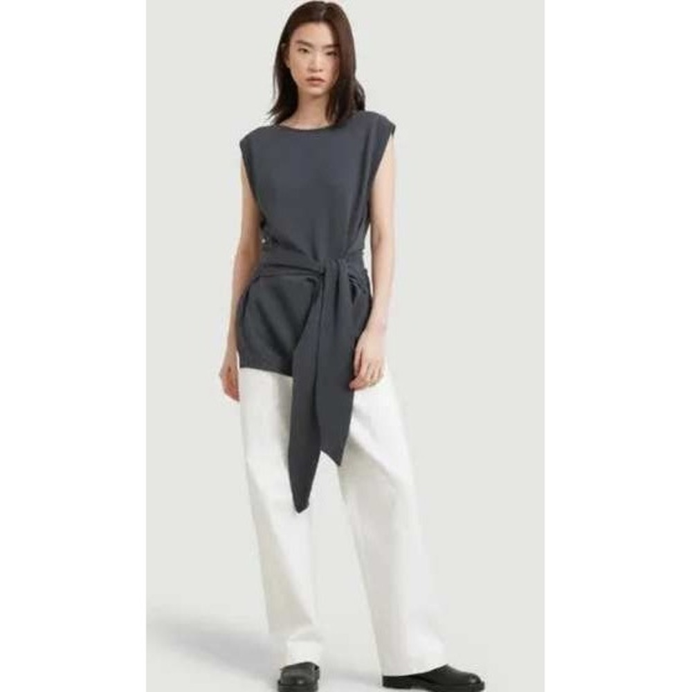 Modern Citizen Charcoal Tie-Waist Sleeveless Top